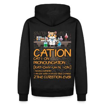 Kation - Männer Premium Bio Hoodie - Schwarz - Hinten - Nico (187cm)