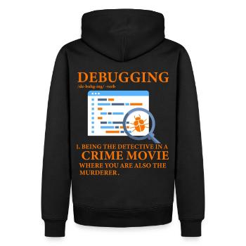 Debugging - Men’s Premium Organic Hoodie - black - Back - Nico (187cm)