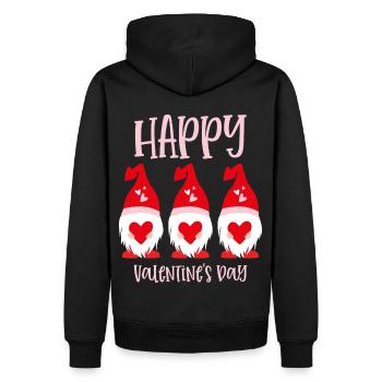 Gnome Happy Valentines Day - Männer Premium Bio Hoodie - Schwarz - Hinten - Nico (187cm)
