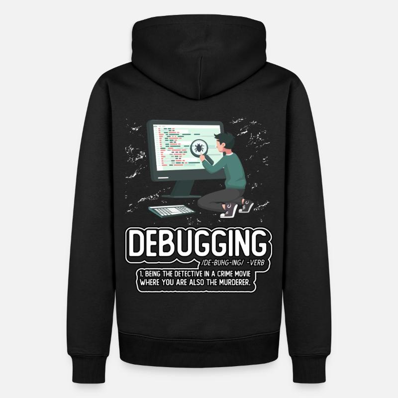 Debuggen - Männer Premium Bio Hoodie - Schwarz