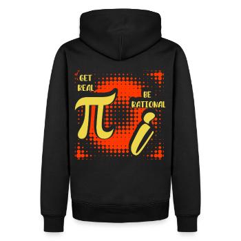 Mathe-Humor – Pi vs. imaginäre Zahl - Männer Premium Bio Hoodie - Schwarz - Hinten - Nico (187cm)
