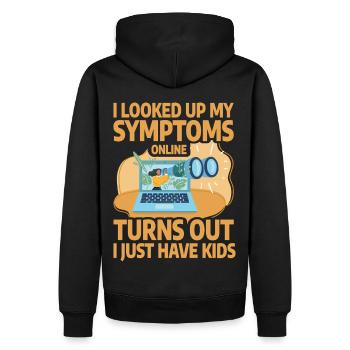 Ich habe meine Symptome online nachgeschlagen, ich habe nur Kinder - Männer Premium Bio Hoodie - Schwarz - Hinten - Nico (187cm)