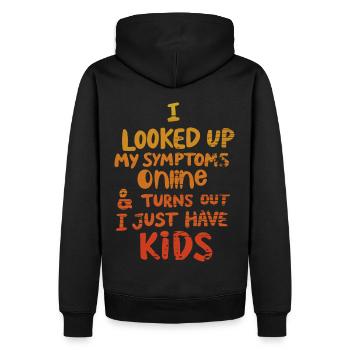 Ich habe meine Symptome online nachgeschlagen, ich habe nur Kinder - Männer Premium Bio Hoodie - Schwarz - Hinten - Nico (187cm)