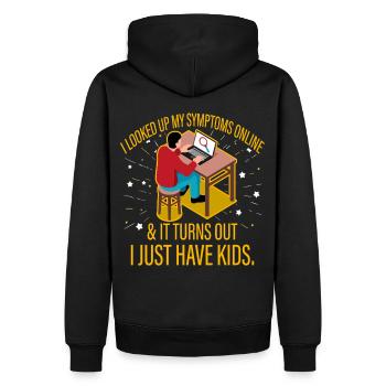 Ich habe meine Symptome online nachgeschlagen - Männer Premium Bio Hoodie - Schwarz - Hinten - Nico (187cm)