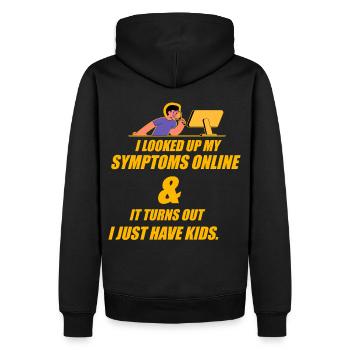 Ich habe meine Symptome online nachgeschlagen - Männer Premium Bio Hoodie - Schwarz - Hinten - Nico (187cm)