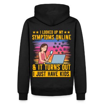Ich habe meine Symptome online nachgeschlagen, ich habe nur Kinder - Männer Premium Bio Hoodie - Schwarz - Hinten - Nico (187cm)