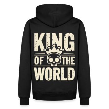 Crâne et os croisés avec couronne Roi du Monde - Sweat à capuche Premium bio Homme - noir - Dos - Nico (187cm)