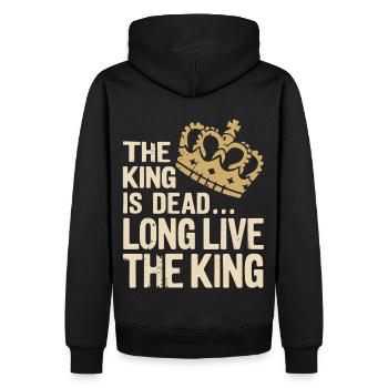 Le roi est mort, vive le roi Citation Dictons - Sweat à capuche Premium bio Homme - noir - Dos - Nico (187cm)