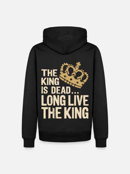 Kongen er død længe leve kongen Citat Ordsprog - Herre Premium økologisk hoodie - sort