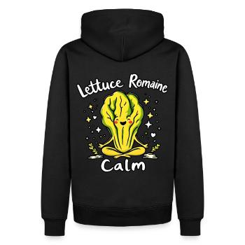Salat Romaine Calm – Lustiger Salat - Männer Premium Bio Hoodie - Schwarz - Hinten - Nico (187cm)
