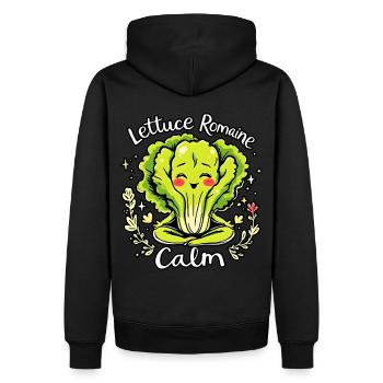 Salat Romaine Calm – Lustiger Salat Yoga - Männer Premium Bio Hoodie - Schwarz - Hinten - Nico (187cm)