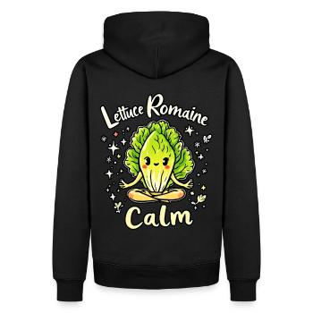 Laitue romaine calme – Salade amusante - Sweat à capuche Premium bio Homme - noir - Dos - Nico (187cm)