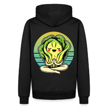 Salat Romaine Calm – Lustiger Salat - Männer Premium Bio Hoodie - Schwarz - Hinten - Nico (187cm)