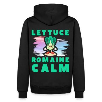 Salat Romaine Calm – Lustiger Salat - Männer Premium Bio Hoodie - Schwarz - Hinten - Nico (187cm)