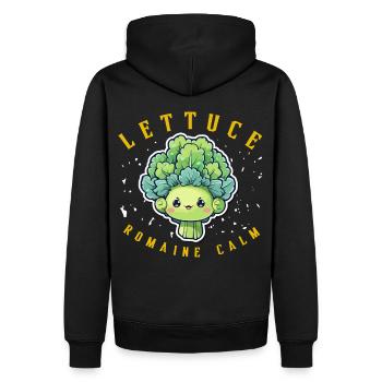 Laitue romaine calme – Salade amusante - Sweat à capuche Premium bio Homme - noir - Dos - Nico (187cm)