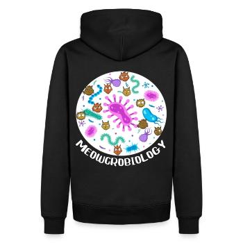 Miaoucrobiologie - Sweat à capuche Premium bio Homme - noir - Dos - Nico (187cm)