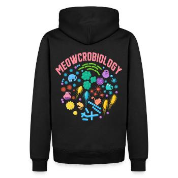Miaoucrobiologie - Sweat à capuche Premium bio Homme - noir - Dos - Nico (187cm)