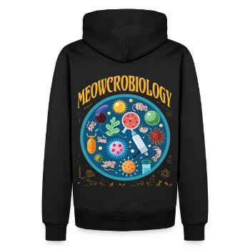 Miaoucrobiologie - Sweat à capuche Premium bio Homme - noir - Dos - Nico (187cm)