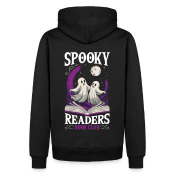 Leser Freude Bibliophile Spooky Leser Buch Club - Männer Premium Bio Hoodie - Schwarz - Hinten - Nico (187cm)