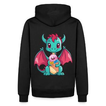 Enfant Enfants Bébé Dragon Dragon Glace d’été - Sweat à capuche Premium bio Homme - noir - Dos - Nico (187cm)