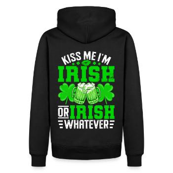 Embrasse-moi, je suis irlandais ou irlandais peu importe - Sweat à capuche Premium bio Homme - noir - Dos - Nico (187cm)