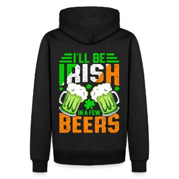 I'll be Irish in a few beers - Men’s Premium Organic Hoodie - black - Back - Nico (187cm)