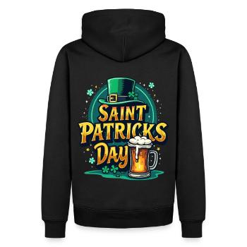 Saint Patrick`s Day Beer - Männer Premium Bio Hoodie - Schwarz - Hinten - Nico (187cm)