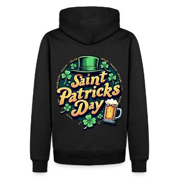 Saint Patrick`s Day Beer - Männer Premium Bio Hoodie - Schwarz - Hinten - Nico (187cm)