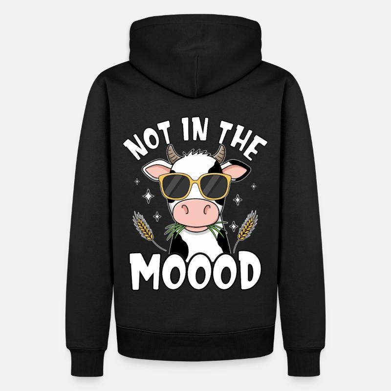 Pas dans le moood Cow - Sweat à capuche Premium bio Homme - noir