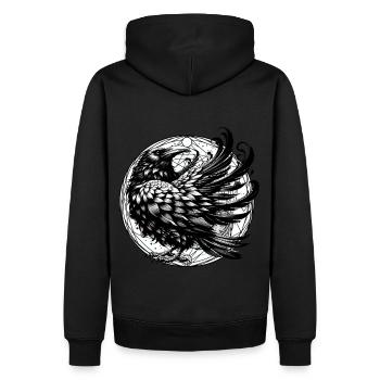 mystisch Halloween Rabe Krähe Krähen Magie okkult - Männer Premium Bio Hoodie - Schwarz - Hinten - Nico (187cm)