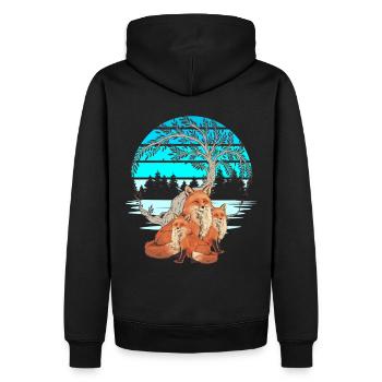 Fox Family Vixen Foxes Fairy Tale Child - Men’s Premium Organic Hoodie - black - Back - Nico (187cm)