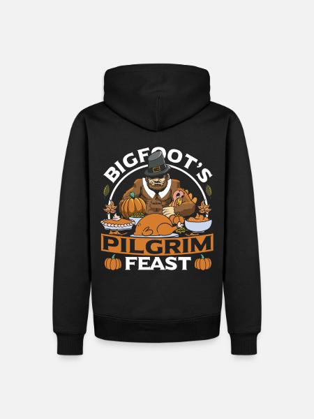 Bigfoot de Thanksgiving - Sweat à capuche Premium bio Homme - noir