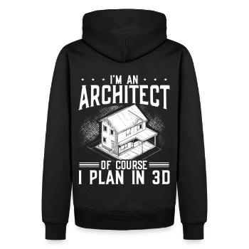 Architekt Architektur Geschenk Architekturstudent - Männer Premium Bio Hoodie - Schwarz - Hinten - Nico (187cm)