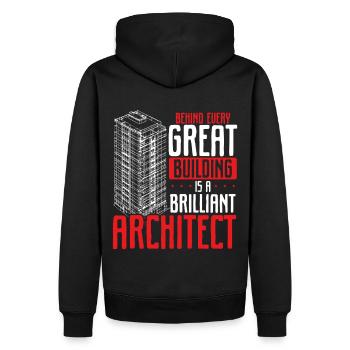 Architekt Architektur Geschenk Architekturstudent - Männer Premium Bio Hoodie - Schwarz - Hinten - Nico (187cm)