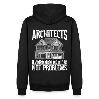 Architekt Architektur Geschenk Architekturstudent - Männer Premium Bio Hoodie - Schwarz - Hinten - Nico (187cm)