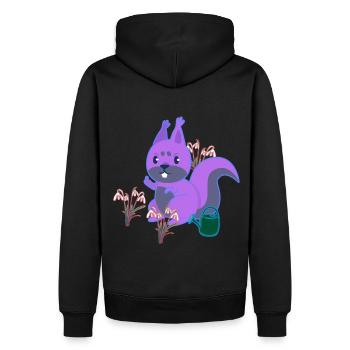 Squirrel Spring Flowers Gardening Flowers - Men’s Premium Organic Hoodie - black - Back - Nico (187cm)