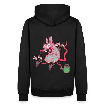 Rat de jardin perce-neige Printemps Jardinier - Sweat à capuche Premium bio Homme - noir - Dos - Nico (187cm)