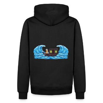 Adventure Travel Peanut Ship Excursion Traveler - Men’s Premium Organic Hoodie - black - Back - Nico (187cm)