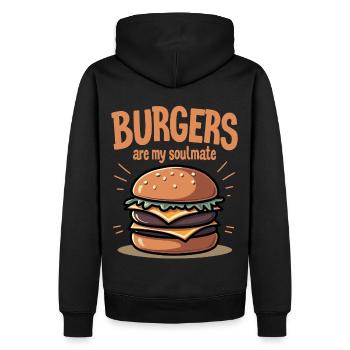 Burgers are my Soulmate Hamburger Fast Food - Männer Premium Bio Hoodie - Schwarz - Hinten - Nico (187cm)