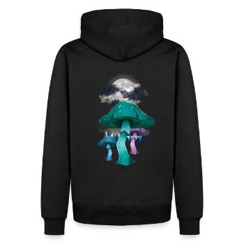 mystisch Wald Pilze Natur Naturliebhaber Halloween - Männer Premium Bio Hoodie - Schwarz - Hinten - Nico (187cm)