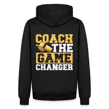 Trainer Geschenke Coach Geschenkidee - Männer Premium Bio Hoodie - Schwarz - Hinten - Nico (187cm)