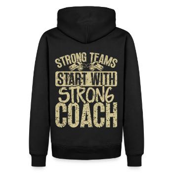 Trainer Geschenke Coach Geschenkidee - Männer Premium Bio Hoodie - Schwarz - Hinten - Nico (187cm)