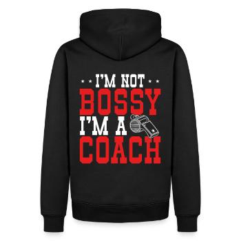 Trainer Geschenke Coach Geschenkidee - Männer Premium Bio Hoodie - Schwarz - Hinten - Nico (187cm)