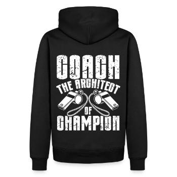 Trainer Geschenke Coach Geschenkidee - Männer Premium Bio Hoodie - Schwarz - Hinten - Nico (187cm)