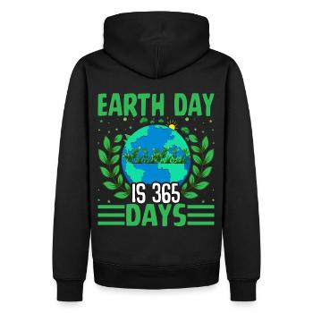 Le Jour de la Terre est de 365 jours - Sweat à capuche Premium bio Homme - noir - Dos - Nico (187cm)