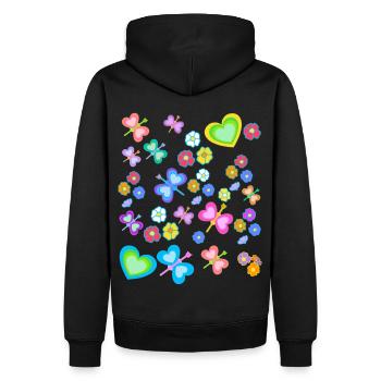 Printemps Été Enfants Enfant Bébé Papillons - Sweat à capuche Premium bio Homme - noir - Dos - Nico (187cm)