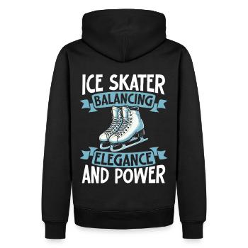 Schlittschuhläufer Schlittschuhlaufen Schlittschuh - Männer Premium Bio Hoodie - Schwarz - Hinten - Nico (187cm)