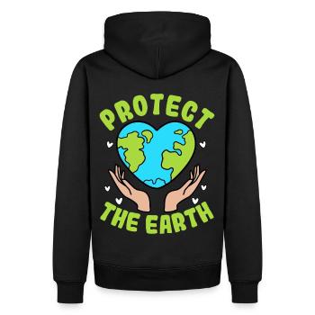 Protégez la Terre - Sweat à capuche Premium bio Homme - noir - Dos - Nico (187cm)