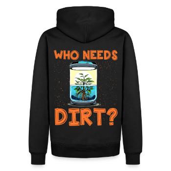 Wer braucht schon Dreck? - Männer Premium Bio Hoodie - Schwarz - Hinten - Nico (187cm)