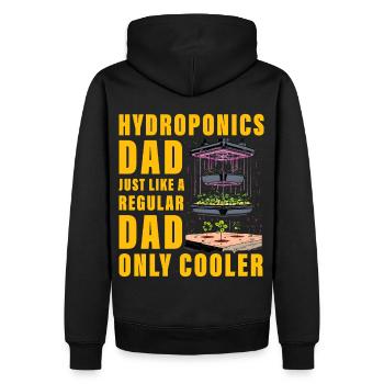 Hydroponik Papa wie ein normaler Papa, nur cool - Männer Premium Bio Hoodie - Schwarz - Hinten - Nico (187cm)